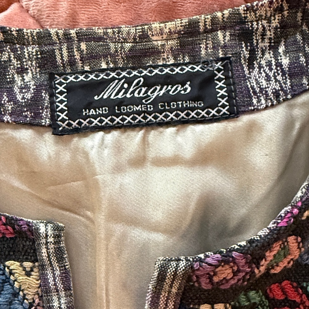Vintage Bohemian Milagros Hand Loomed Clothing Blazer jacket XL - Picture 6 of 7